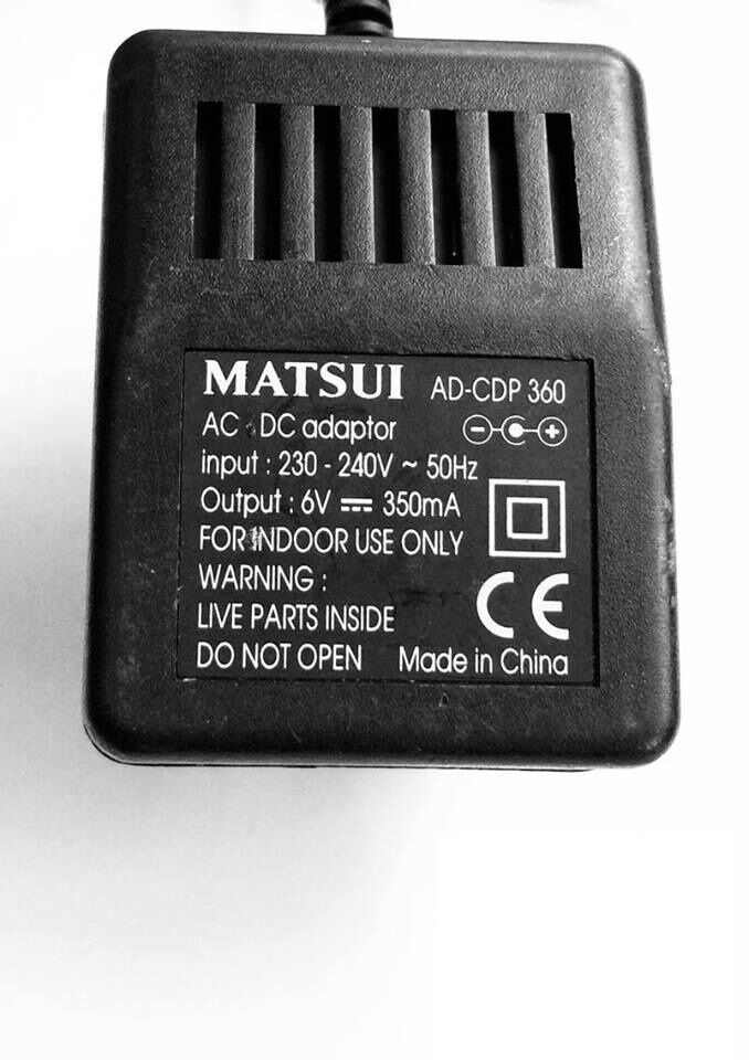 *100% Brand NEW* 6V 350mA AC ADAPTER MATSUI AD-CDP 360 POWER SUPPLY
